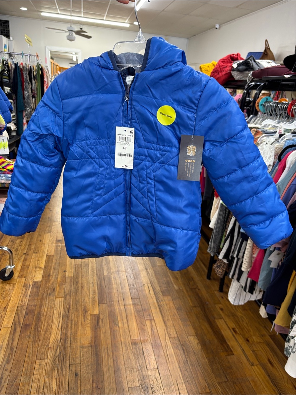 Epic Threads Royal Blue Reversible Puffer Jacket - Kids 4T